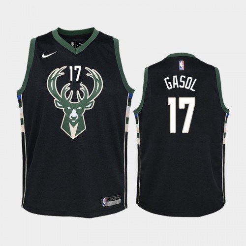 Youth Milwaukee Bucks Pau Gasol #17 Black Statement Jersey