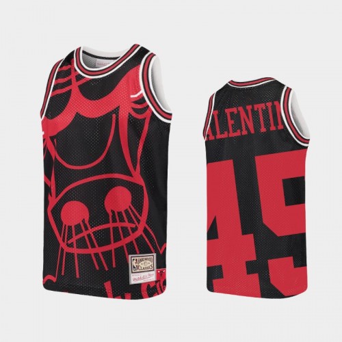 Youth Chicago Bulls #45 Denzel Valentine Black Big Face Jersey - Hardwood Classics