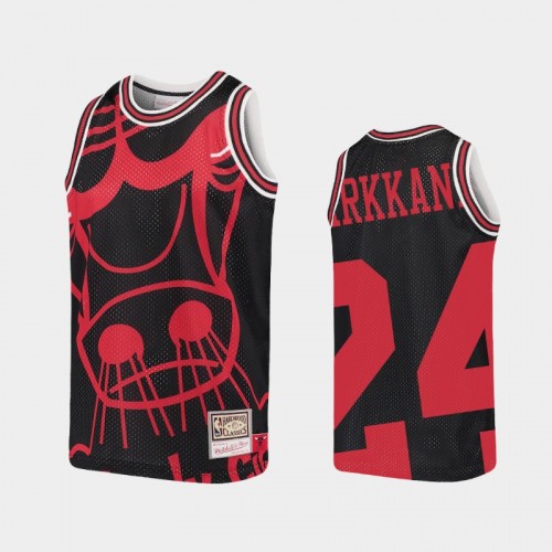 Youth Chicago Bulls #24 Lauri Markkanen Black Big Face Jersey - Hardwood Classics