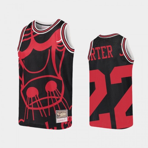 Youth Chicago Bulls #22 Otto Porter Jr. Black Big Face Jersey - Hardwood Classics