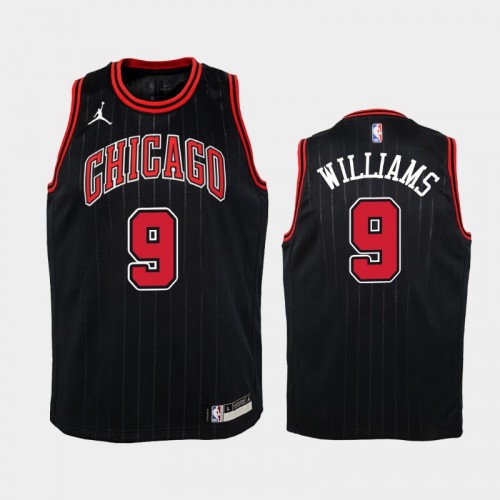 Youth Chicago Bulls #9 Patrick Williams Black Statement 2020 NBA Draft Jersey