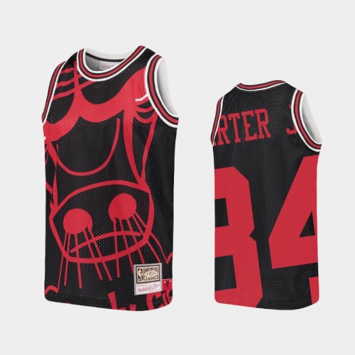 Youth Chicago Bulls #34 Wendell Carter Jr. Black Big Face Jersey - Hardwood Classics