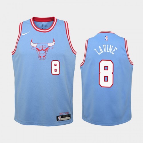 Youth Chicago Bulls City #8 Zach LaVine 2019-20 Blue Jersey