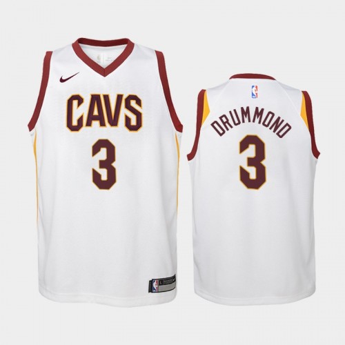Youth Cleveland Cavaliers Association #3 Andre Drummond 2019-20 White Jersey