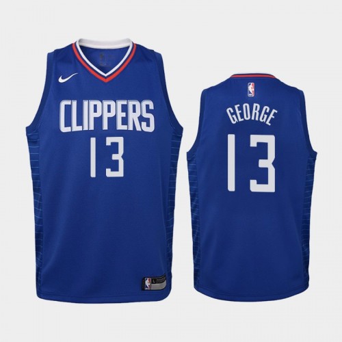 Youth Los Angeles Clippers Icon #13 Paul George Blue Jersey