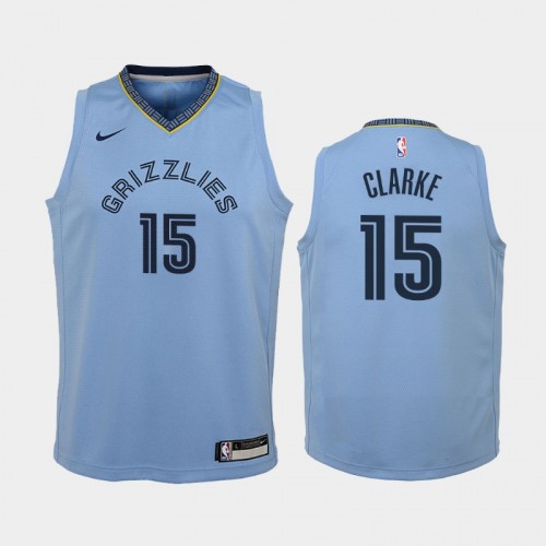 Youth Memphis Grizzlies Statement #15 Brandon Clarke Blue Jersey