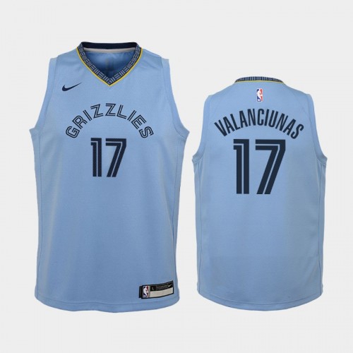 Youth Memphis Grizzlies Jonas Valanciunas #17 Blue 2018-19 Statement Jersey