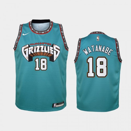 Youth Memphis Grizzlies 25th Season #18 Yuta Watanabe Teal Classic 2019-20 Jersey