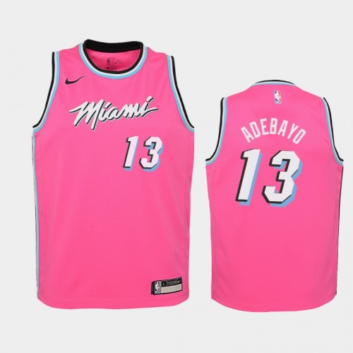 Youth Miami Heat Bam Adebayo #13 Pink 2018-19 Earned Jersey