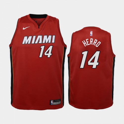 Youth Miami Heat Tyler Herro #14 Red 2019 NBA Draft Statement Jersey