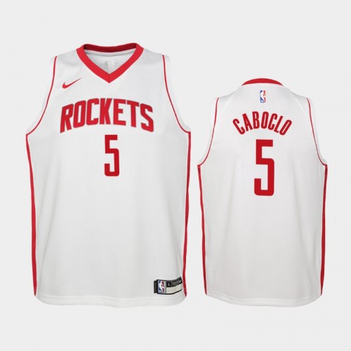 Youth Houston Rockets Association #5 Bruno Caboclo 2019-20 Black Jersey