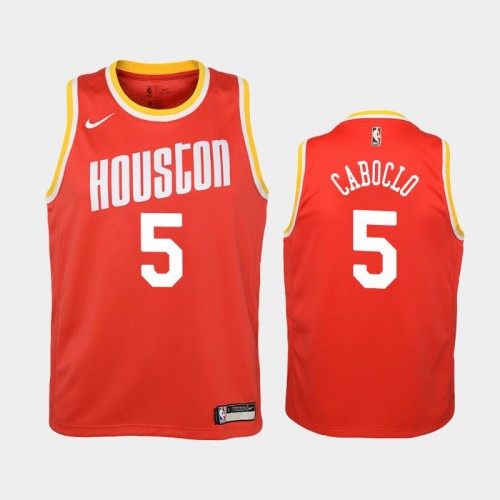 Youth Houston Rockets Hardwood Classics #5 Bruno Caboclo 2019-20 Black Jersey