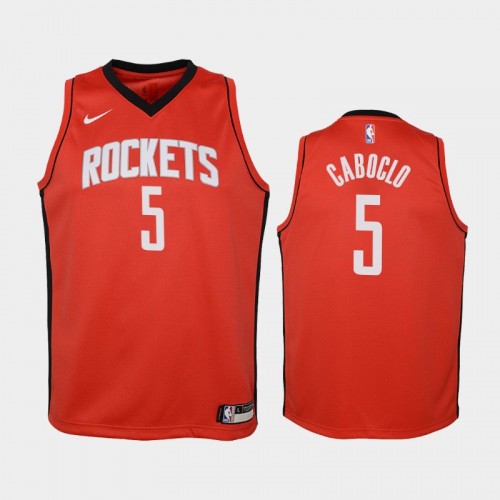 Youth Houston Rockets Icon #5 Bruno Caboclo 2019-20 Black Jersey