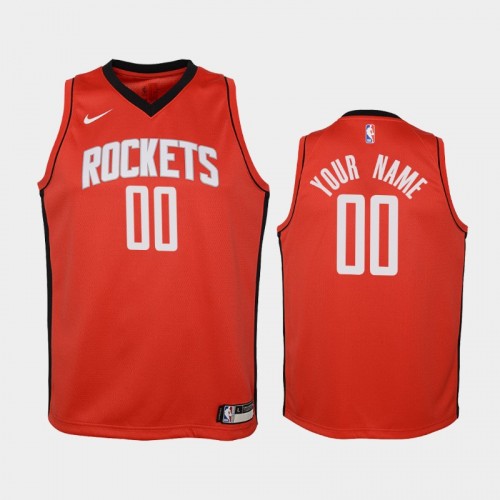 Youth Houston Rockets Icon #00 Custom 2019-20 Red Jersey