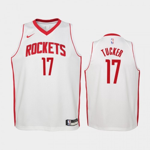 Youth Houston Rockets Association #17 P.J. Tucker 2019-20 White Jersey