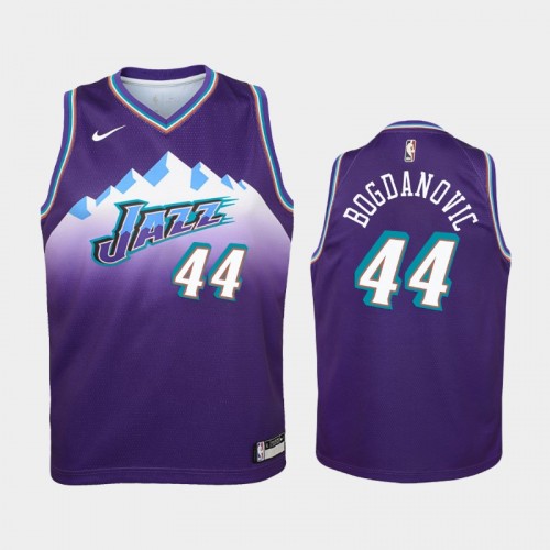 Youth Utah Jazz Hardwood Classics #44 Bojan Bogdanovic Purple Jersey