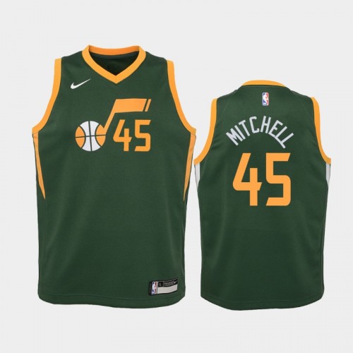 Youth Utah Jazz Donovan Mitchell #45 Green 2018-19 Earned Jersey