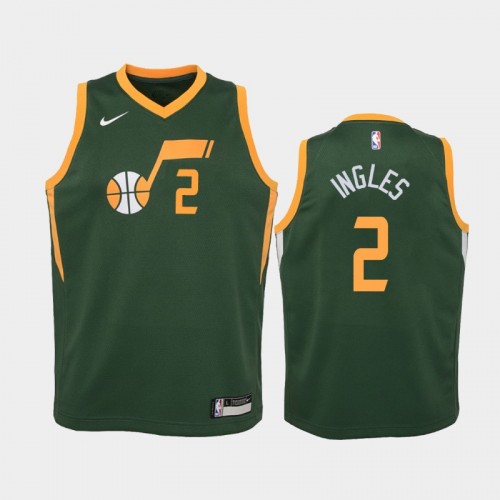 Youth Utah Jazz Joe Ingles #2 Green 2018-19 Earned Jersey