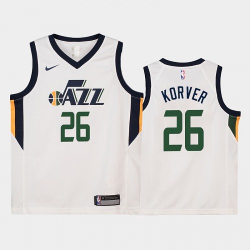 Youth Utah Jazz Kyle Korver #26 White 2018-19 Association Jersey