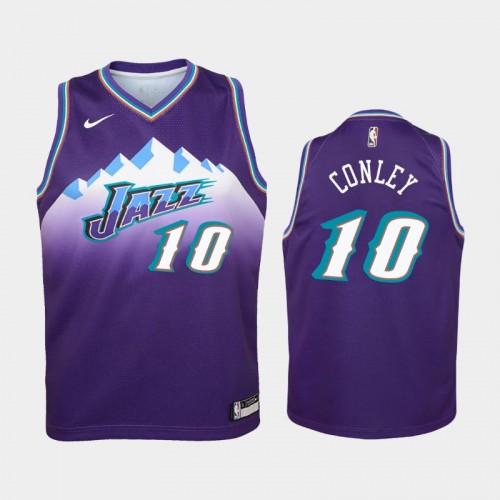 Youth Utah Jazz Hardwood Classics #10 Mike Conley Purple Jersey