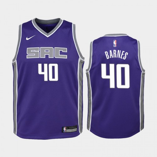 Youth Sacramento Kings Harrison Barnes #40 Purple 18-19 Icon Jersey