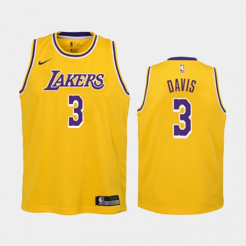 Youth Los Angeles Lakers Anthony Davis #3 Gold Icon Jersey