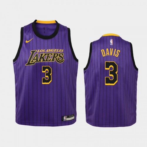 Youth Los Angeles Lakers Anthony Davis #3 Purple City Jersey