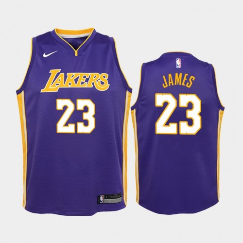 Youth Los Angeles Lakers Lebron James #6 Purple Statement Jersey