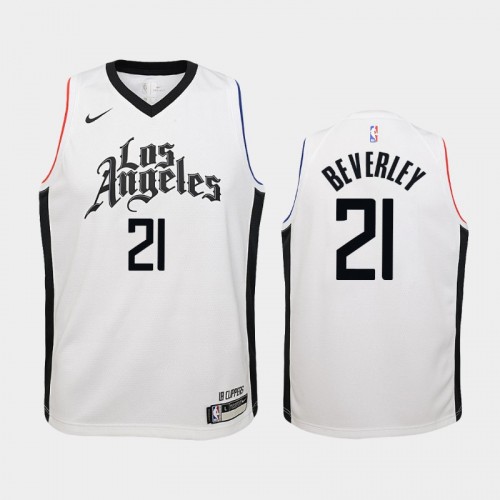 Youth Los Angeles Clippers City #21 Patrick Beverley 2019-20 White Jersey