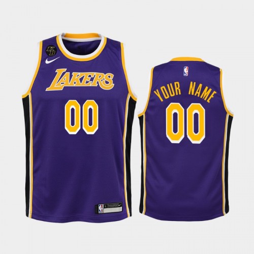 Youth Los Angeles Lakers Statement #00 Custom 2020 Purple Remember Kobe Bryant Jersey