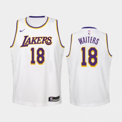 Youth Los Angeles Lakers Association #18 Dion Waiters 2019-20 White Jersey