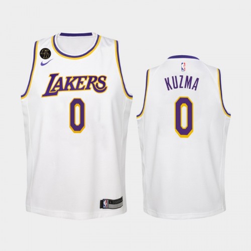 Youth Los Angeles Lakers Association #0 Kyle Kuzma 2020 White Remember Kobe Bryant Jersey