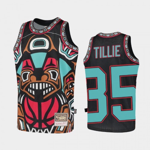 Youth Memphis Grizzlies #35 Killian Tillie Black Big Face 2.0 Jersey - Hardwood Classics