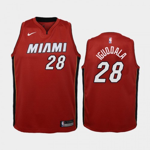 Youth Miami Heat Statement #28 Andre Iguodala 2019-20 Red Jersey