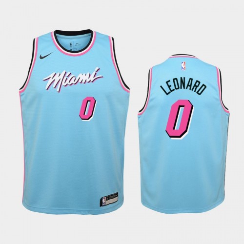 Youth Miami Heat City #0 Meyers Leonard 2019-20 Blue ViceWave Jersey