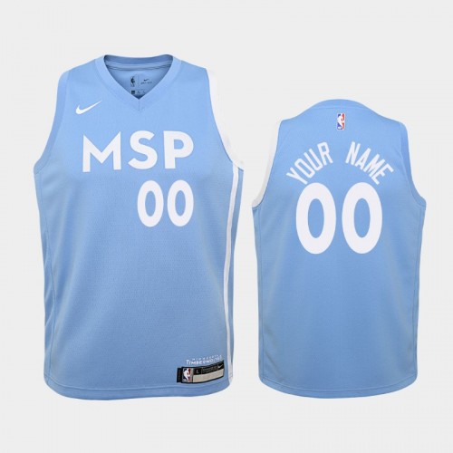 Youth Minnesota Timberwolves City #00 Custom 2019-20 Blue Jersey