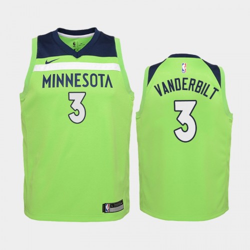 Youth Minnesota Timberwolves Statement #3 Jarred Vanderbilt 2019-20 Green Jersey