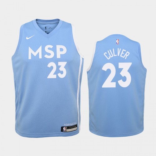 Youth Minnesota Timberwolves City #23 Jarrett Culver 2019-20 Blue Jersey