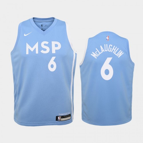 Youth Minnesota Timberwolves City #6 Jordan McLaughlin 2019-20 Blue Jersey