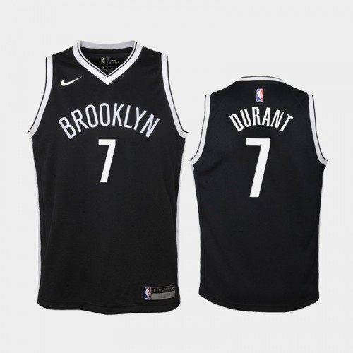 Youth Brooklyn Nets Icon #7 Kevin Durant Black Jersey