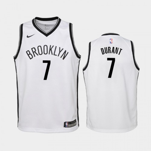 Youth Brooklyn Nets Kevin Durant #7 White Association Jersey