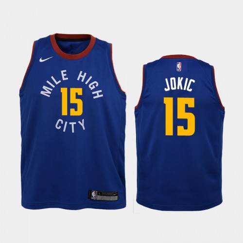 Youth Denver Nuggets Nikola Jokic #15 Blue 2018-19 Statement Jersey