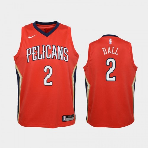 Youth New Orleans Pelicans Lonzo Ball #2 Red Statement Jersey