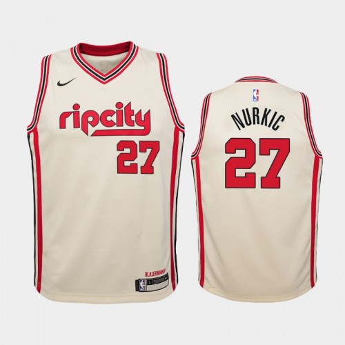 Youth Portland Trail Blazers City #27 Jusuf Nurkic 2019-20 Cream Jersey