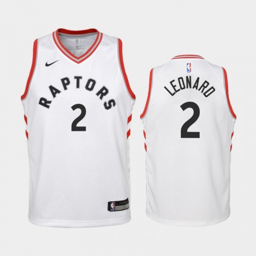 Youth Toronto Raptors Association #2 Kawhi Leonard White 2019 season Jersey