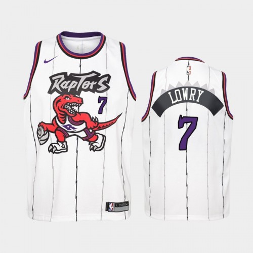 Youth Toronto Raptors 25th Season #7 Kyle Lowry White Classic Jersey