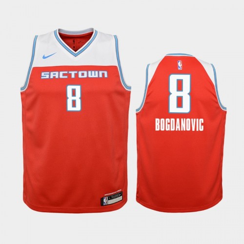 Youth Sacramento Kings City #8 Bogdan Bogdanovic 2019-20 Red Jersey