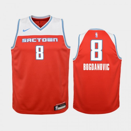 Youth Sacramento Kings City #8 Bogdan Bogdanovic 2019-20 Red Jersey
