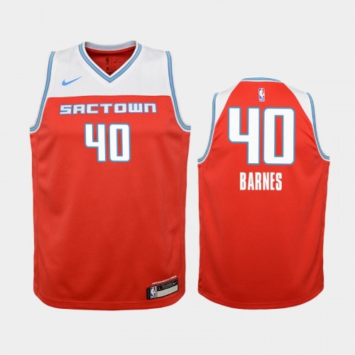 Youth Sacramento Kings City #40 Harrison Barnes 2019-20 Red Jersey