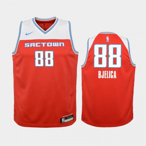 Youth Sacramento Kings City #88 Nemanja Bjelica 2019-20 Red Jersey